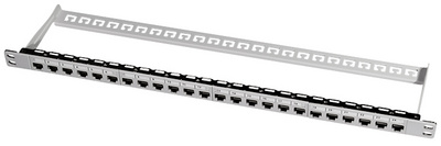 LogiLink Modular Patch Panel Kat.6A, 24 Port, lichtgrau