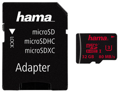 HAMA microSDXC 128GB UHS Speed Class 3 UHS-I 80MB/s + Adapter/Mobile