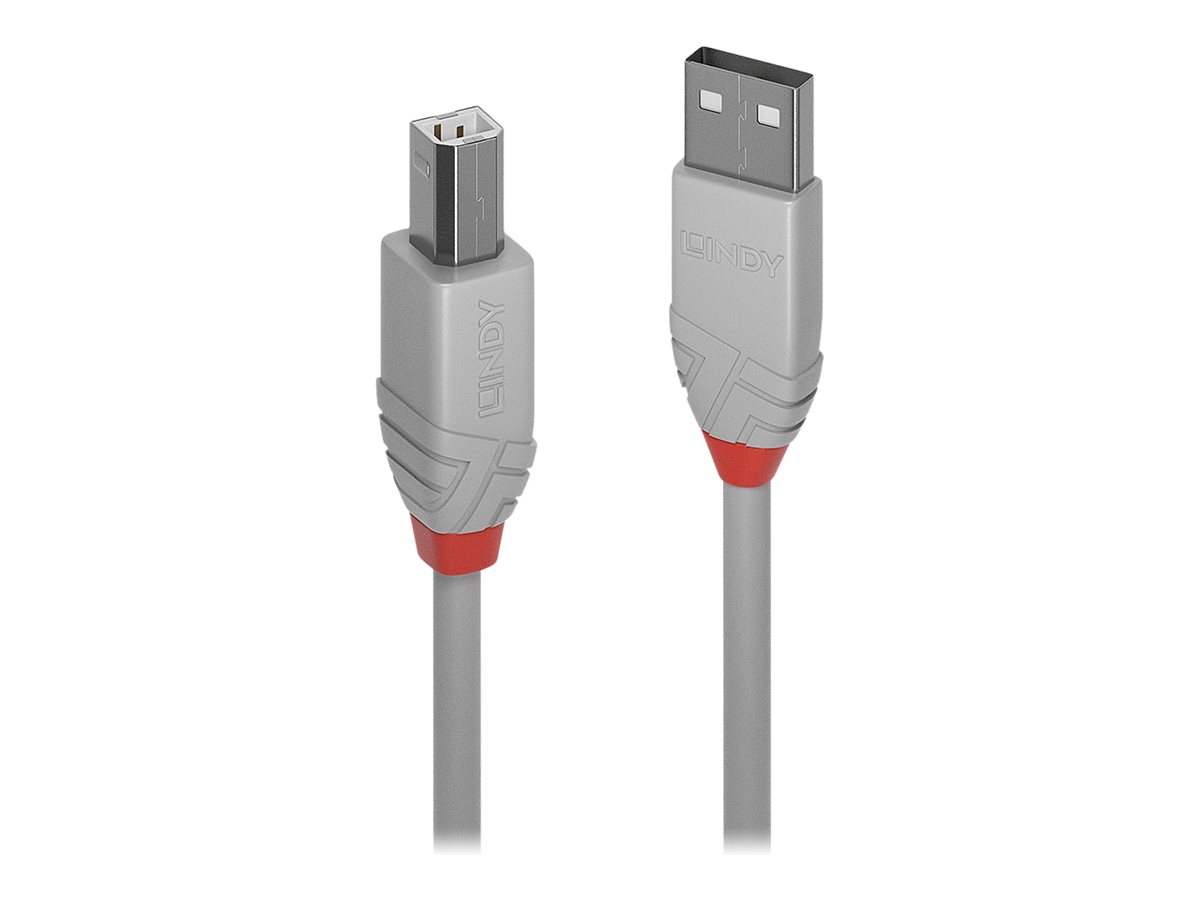LINDY USB 2.0 Kabel Typ A/B Anthra Line 1m