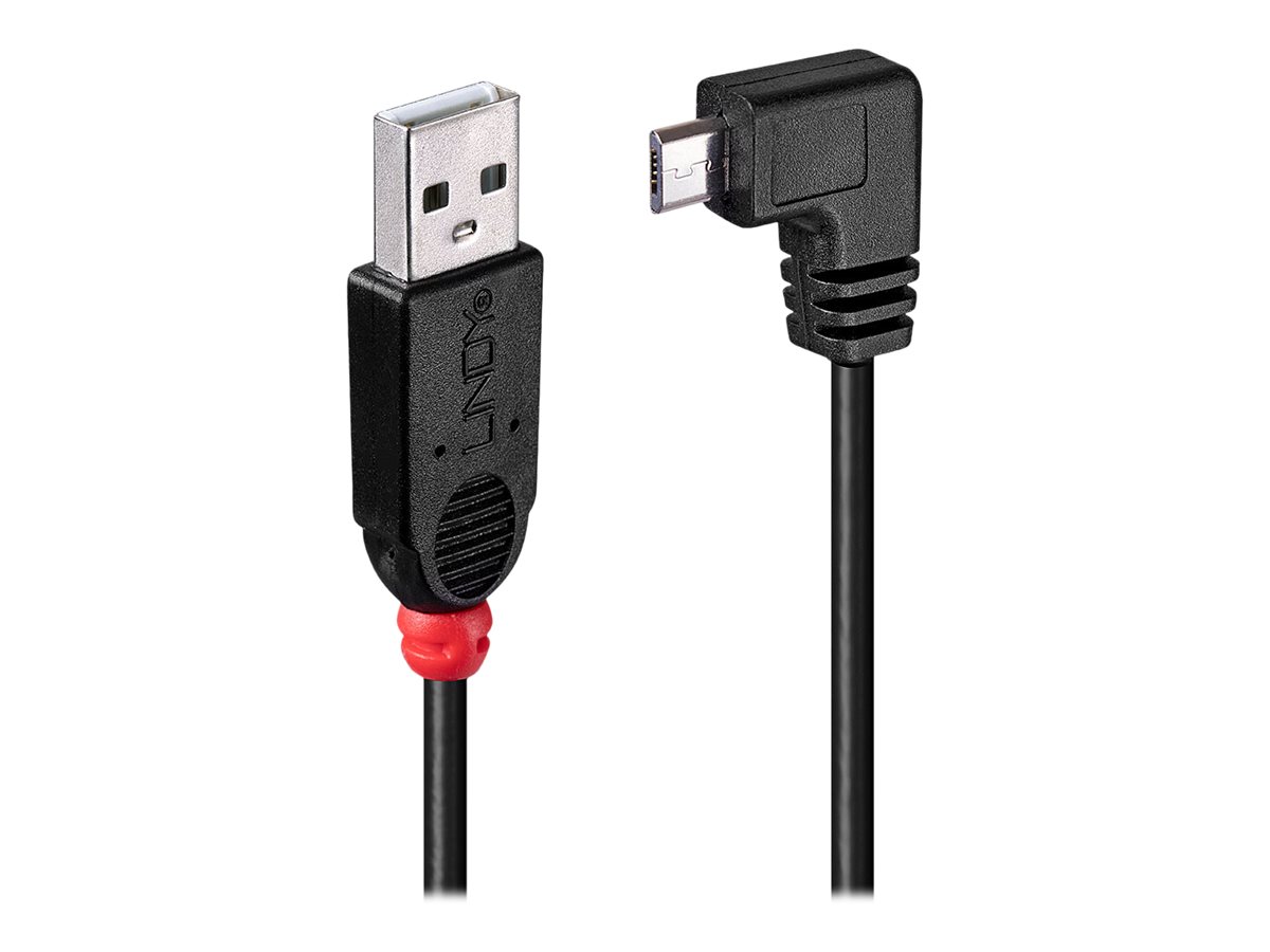 LINDY USB 2.0 Kabel Typ A/Micro-B 90° gewinkelt, 2m