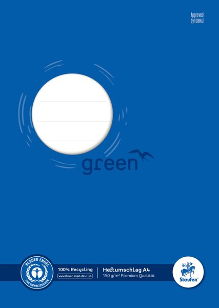 Green Heftschoner A4, Papier, blau, Recycling Papier 150 g/qm