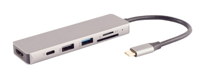 shiverpeaks BASIC-S USB-Dockingstation 6in1, USB-C Stecker