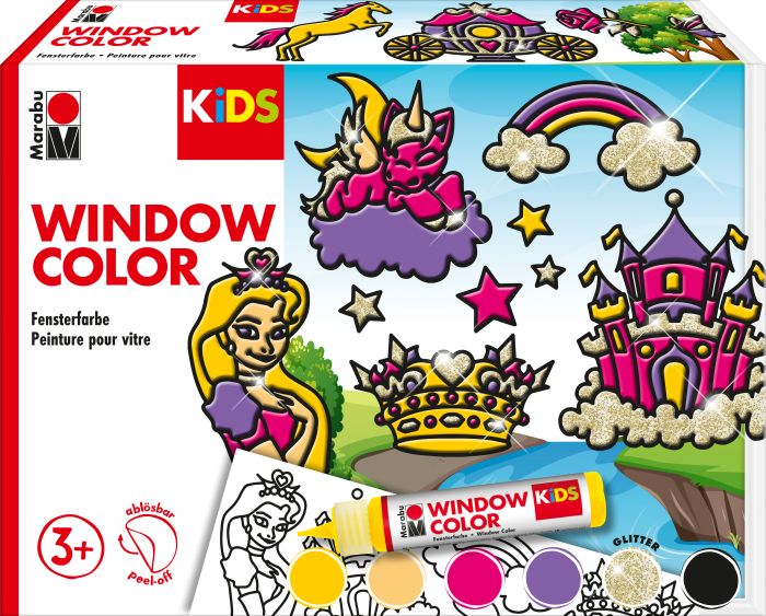 Marabu KiDS Window Color-Set "Prinzessin", 6 x 25 ml