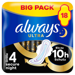 always ultra Damenbinde Secure Night mit Flügeln, BigPack