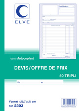 ELVE Manifold "Devis - Offre de prix", 210 x 297 mm, tripli