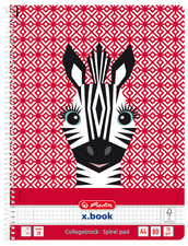 herlitz Collegeblock "Cute Animals Zebra", DIN A4, kariert