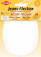 KLEIBER Jeans-Bügelflecken oval, 130 x 100 mm, weiß