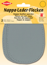 KLEIBER Nappa-Lederflecken oval, 100 x 125 mm, hellgrau