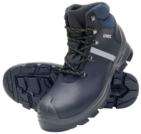 uvex 2 construction Schnürstiefel S3, schwarz/blau, Gr. 35