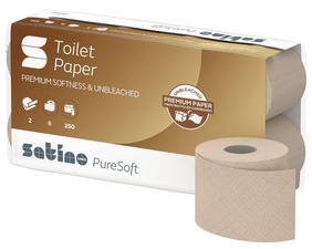 satino by wepa Toilettenpapier PureSoft, 2-lagig, braun