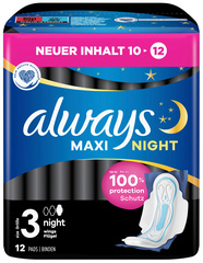 always maxi Damenbinde Night mit Flügeln, Größe 3