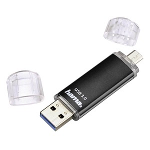 HAMA FlashPen "Laeta Twin" - USB-Flash-Laufwerk - 256 GB - USB 3.0 / micro USB 