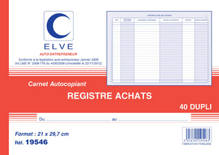 ELVE Manifold "Achats: auto-entrepreneurs", 40 feuillets