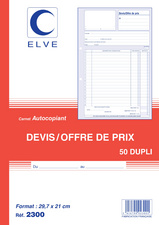 ELVE Manifold "Devis - Offre de prix", 297 x 210 mm, dupli