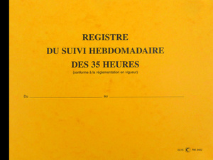 ELVE Registre du suivi hebdomadaire des 35 heures