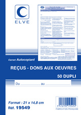 ELVE Manifold "Carnets de recus - dons aux oeuvres", A5