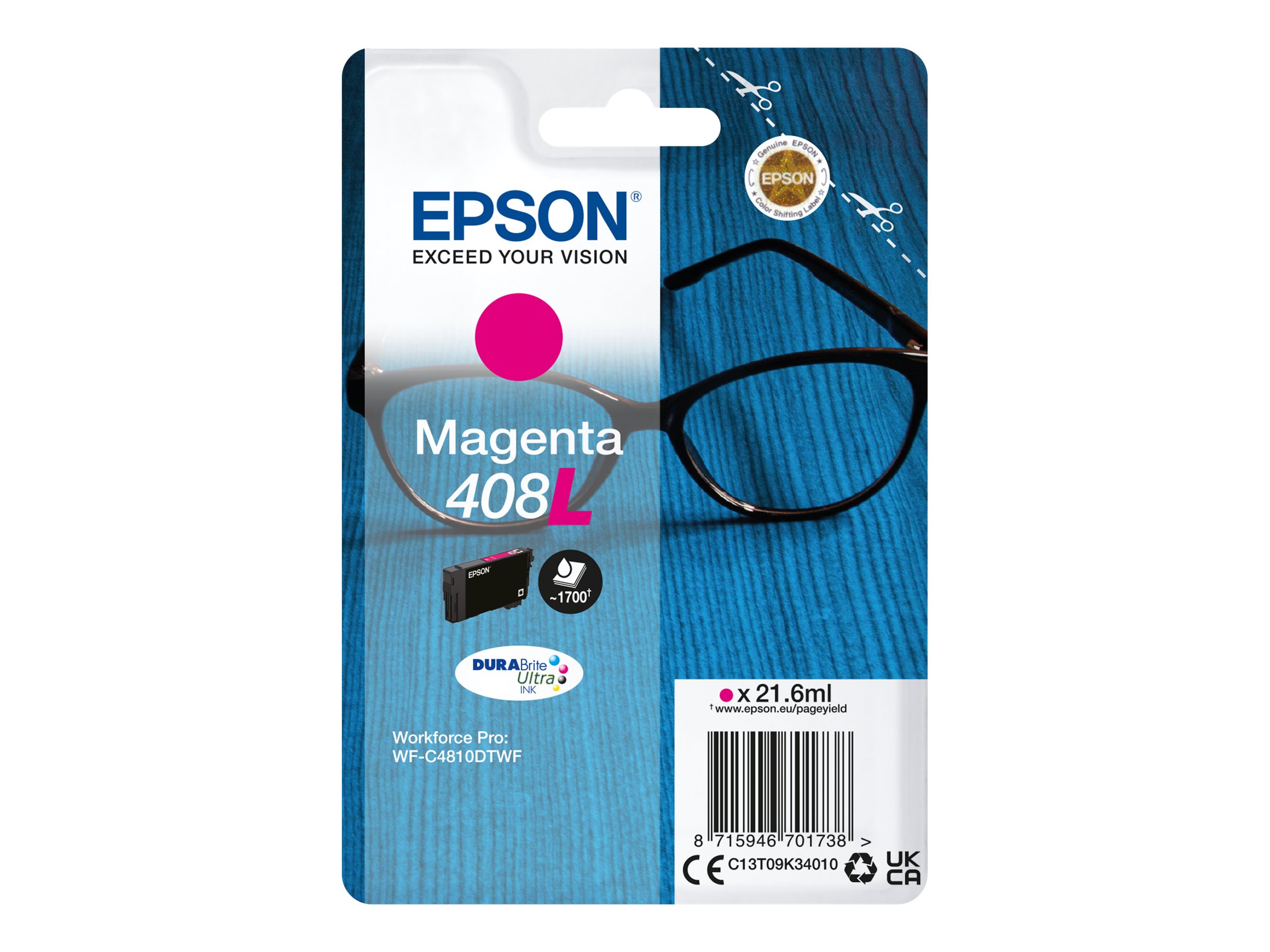 EPSON Ink/Singlepack Magenta 408L DURABrite Ul