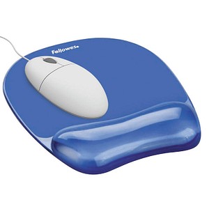 Fellowes Mousepad mit Handgelenkauflage Crystals Gel blau