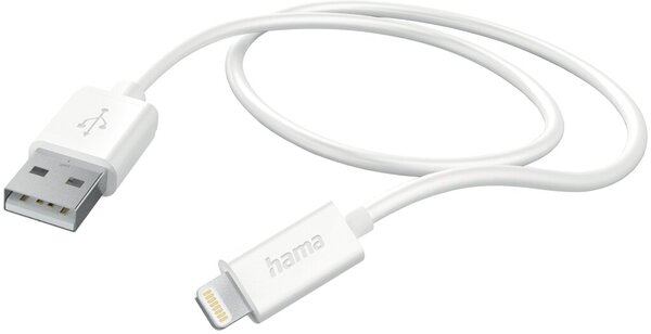 Ladekabel, USB-A-Lightning, 1 m, weiß, für Handy/Smartphone