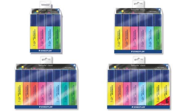 STAEDTLER Textmarker "Textsurfer classic", 4er Etui Strichstärke: 1,0 - 5,0 mm,