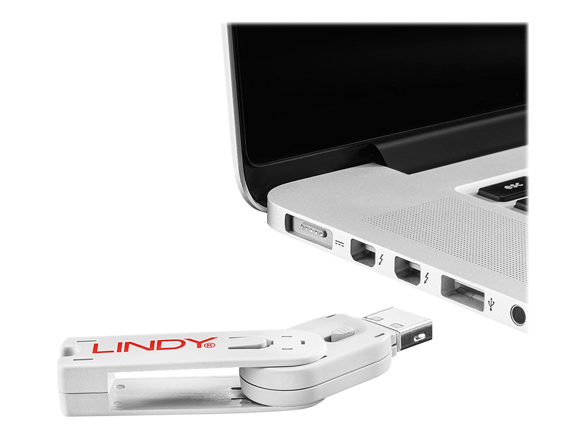 LINDY USB Port Schloss (4 Stück) mit Schlüssel: Co