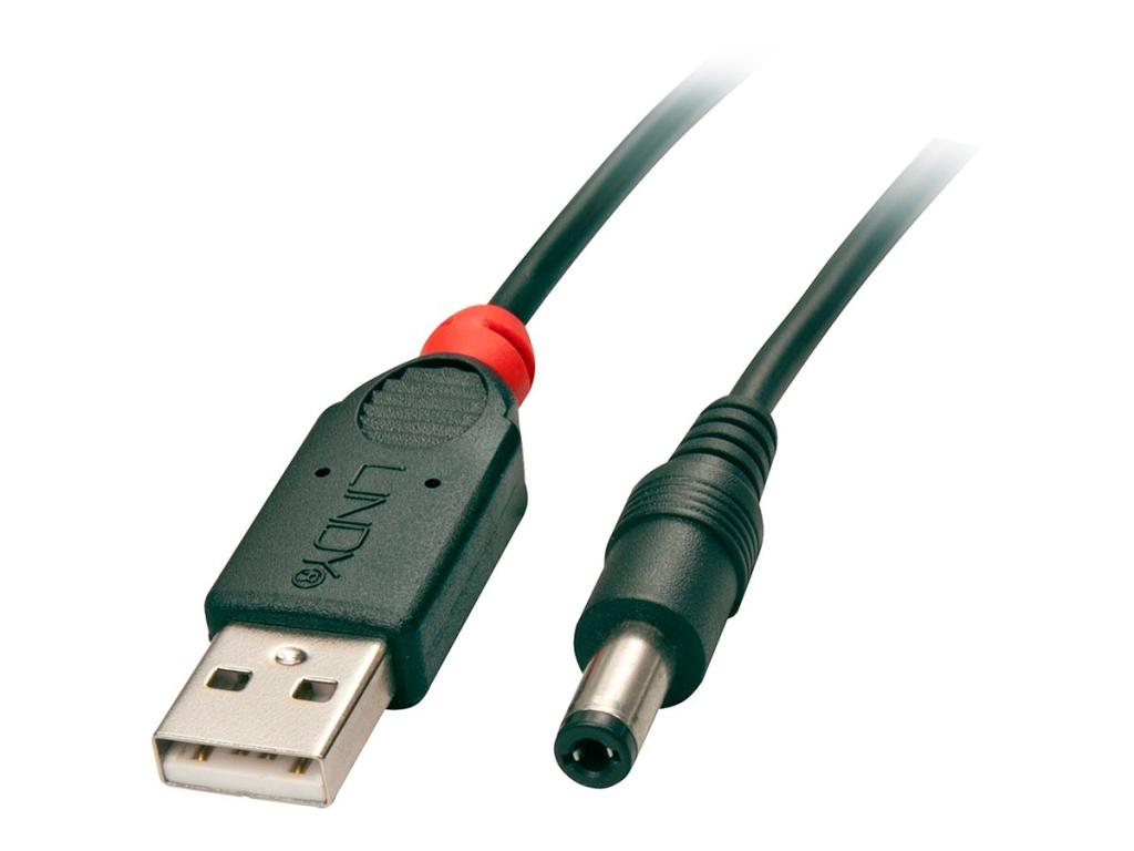 Image LINDY Adapterkabel USB A  5,5/2,5mm DC-Hohlstecker