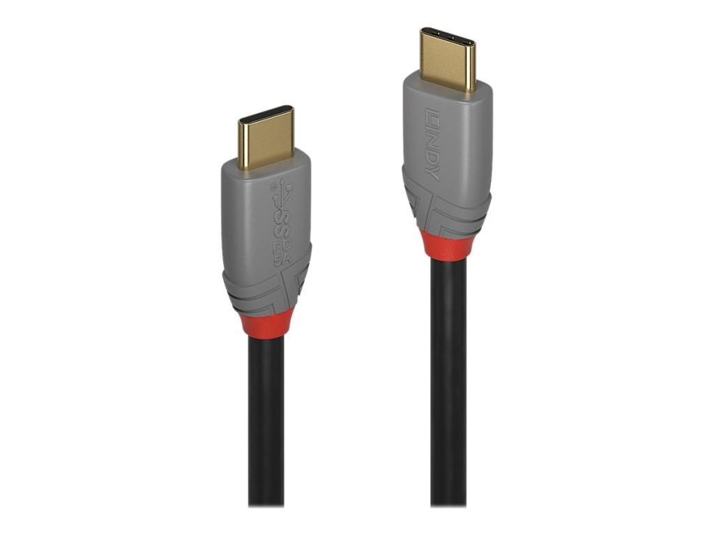 Image LINDY USB 3.1  Typ C Kabel 5A PD Anthra Line 1.5m