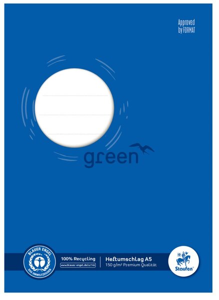 Image Green Heftschoner A5, Papier, blau, Recycling Papier 150 g/qm