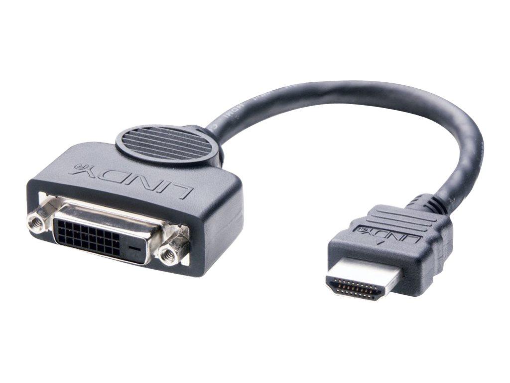 Image Lindy HDMI Stecker / DVI-D Buchse Adapterkabel 0.2m (41227)