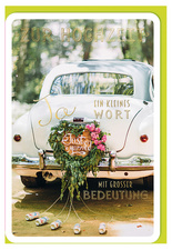 Image SUSY CARD Hochzeitskarte "Blumenkranz am Auto