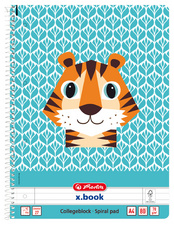 Image herlitz Collegeblock "Cute Animals Tiger", DIN A4, liniert