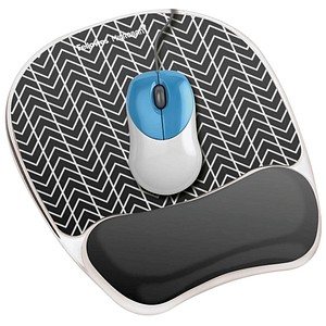 Image Fellowes Mousepad mit Handgelenkauflage Photo Gel Zick-Zack schwarz, weiß