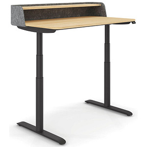 Image sedus desk home höhenverstellbarer Schreibtisch eiche rechteckig T-Fuß-Gestell schwarz 120,0 x 70,0 cm