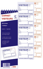 Image ELVE Bloc spiralé "Carnet Visiteurs", 200 fiches, dupli