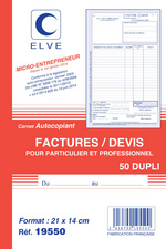 Image ELVE Manifold Factures / Devis, 50 feuillets, A5, dupli