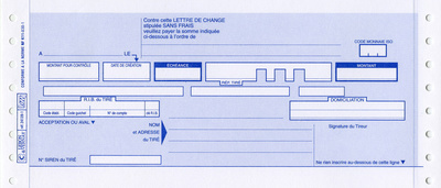 Image ELVE Lettres de change en continu, 240 mm x 12", 600 lettres