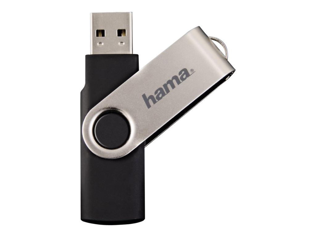 Image HAMA USB-Stick 8 GB Hama Rotate Schwarz 90891 USB 2.0