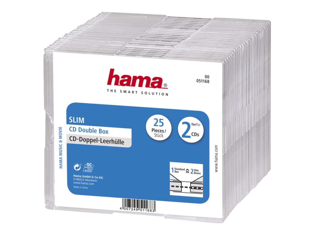 Image Hama CD Box Slim Double Transparent