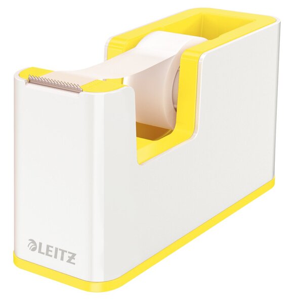 Image LEITZ Tischabroller WOW Duo Colour, bestückt, gelb mit zweifarbigem WOW Effekt 