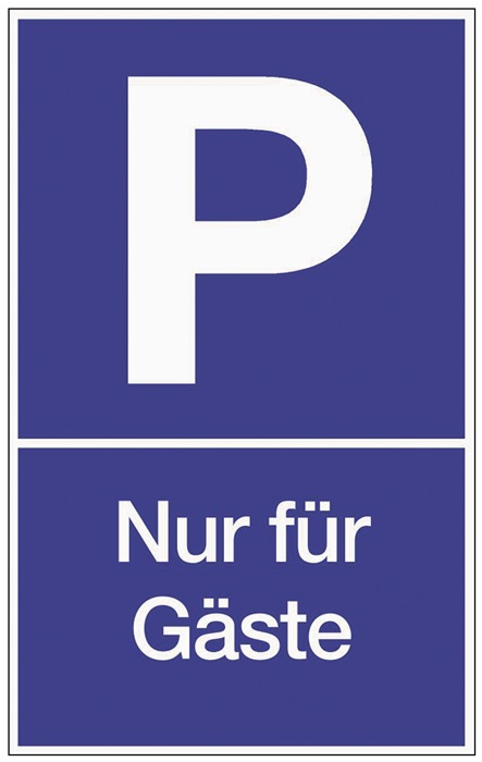 Image Parkplatzbeschilderung Parken f.Gäste L250xB400mm Ku.blau/weiß