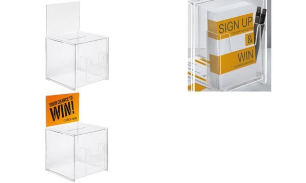 Image SIGEL Aktionsbox mit Einwurf, Zusatzfach VA152 Transparent (B x H x T) 210 x 36