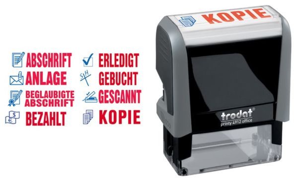 Image TRODAT Textstempelautomat ECO Printy Office 12476,50cm (4912")ERLEDIGT - für de