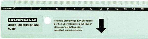 Image Zeichen- und Schneidelineal Aluminium, 30 cm, Tuschefacette, rutschfest