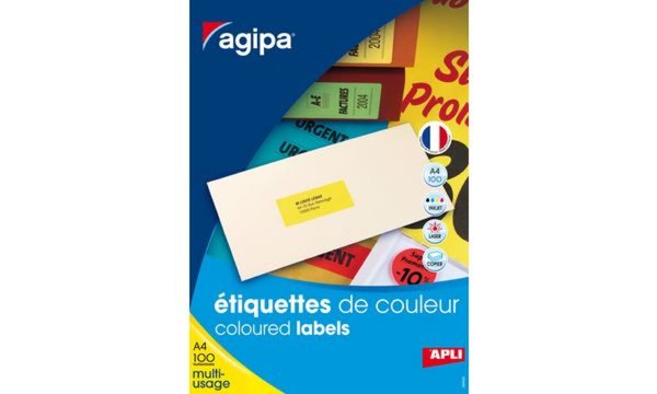 Image agipa Adress-Etiketten, 63,5 x 38,1 mm, gelb (66000346)