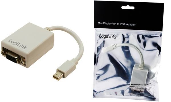 LogiLink Adapter, Mini DisplayPort Stecker - 15 Pol VGA