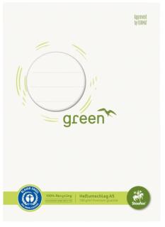 Green Heftschoner A5, Papier, weiß, Recycling Papier 150 g/qm