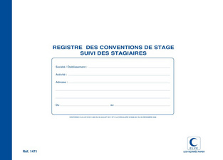 ELVE Registre "Conventions de stage", 210 x 297 mm, 48 pages