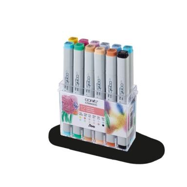 COPIC Profi Marker, 12er Set Pastellfarben Tinte auf Alkoholbasis, schnell troc