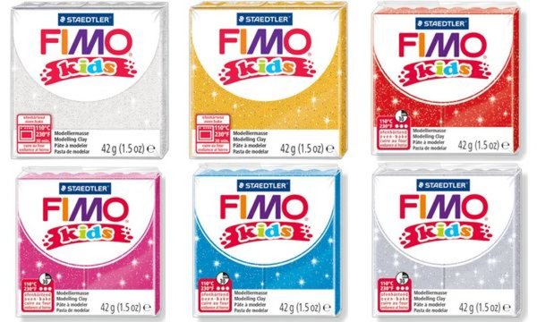 FIMO kids Modelliermasse, ofenhärte nd, glitter-blau, 42 g (57890113)