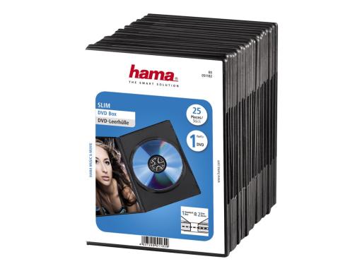 HAMA 1x25 Hama DVD-Leerhülle Slim 50% Platzsparnis 51182